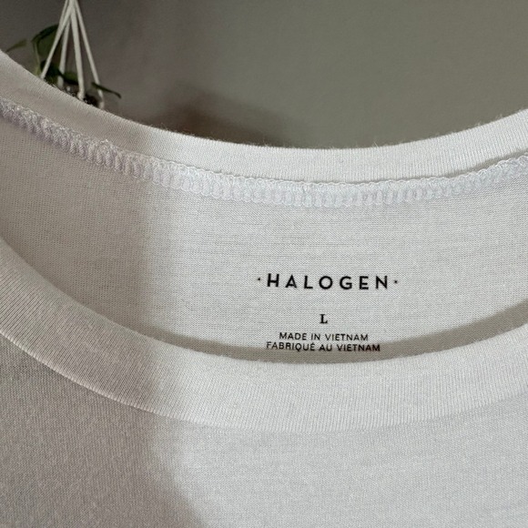 Halogen White Long Sleeve T-Shirt Crew Neck Casual Top Size L - Picture 3 of 7